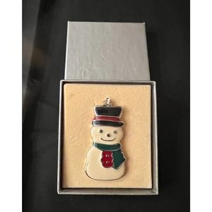 Vintage Wallace Silversmiths Christmas Snowman Cookie Ornament Pendant